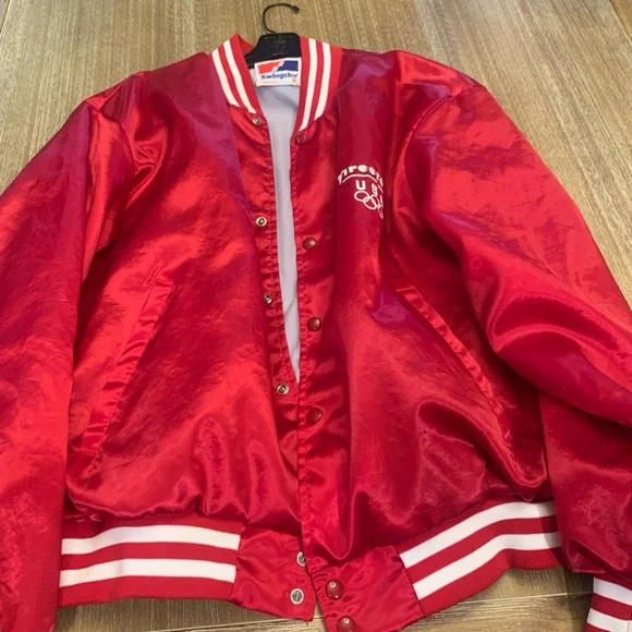 Vintage Made in the USA Firestone Red Bomber Jacket - Picture 2 of 12